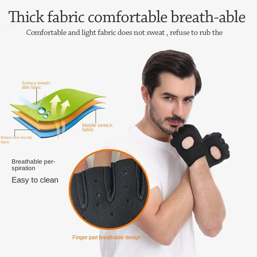 Weightlifting Gloves Women Men Fitness Gym Gloves Half Finger Breathable Non-slip Gel Pad Bodybuilding Training Dumbbells Gloves