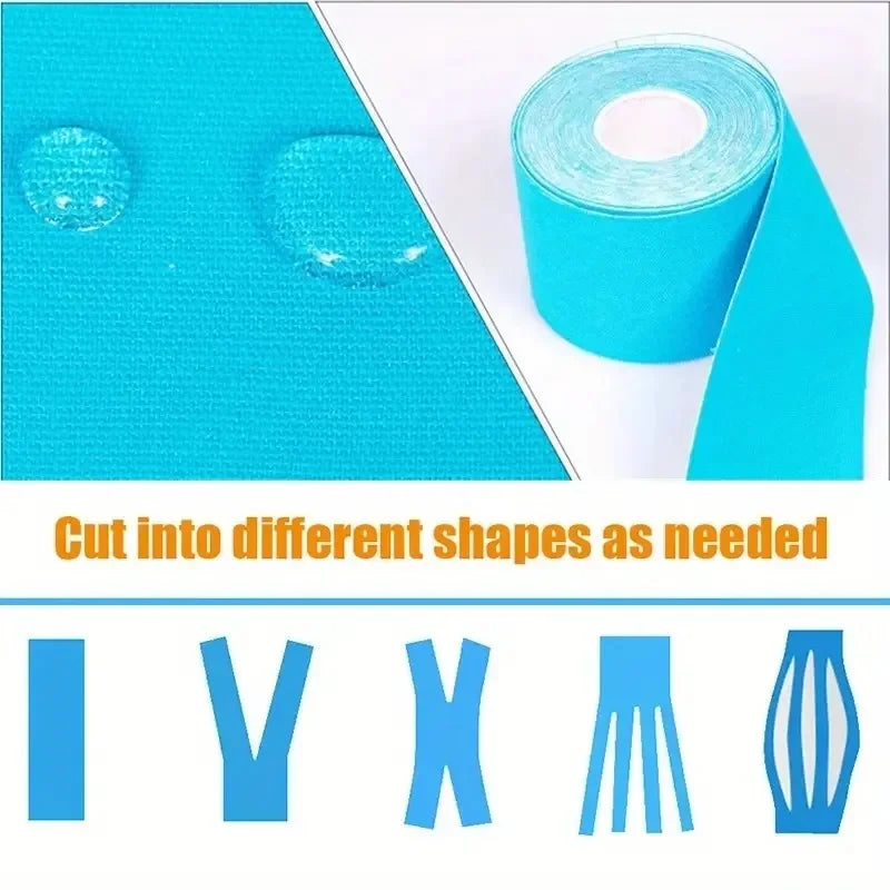 Sports Waterproof Kinesiology Tape Athletic Bandage Muscle Recovery Protector Strapping Pain Relief Tennis Gym Elastic Wrap