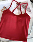 Women's Yoga Sports Fitness Vest, Pilates Running Bra, Thin Belt, Professional Training Underwear, Chest Mat, Fitness Gear