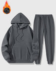 Men's Sports Suit Autumn and Winter Hoodie+pants 2-piece Set Fashionable Solid Color Casual Pullover and Pant Outdoor Sportswear