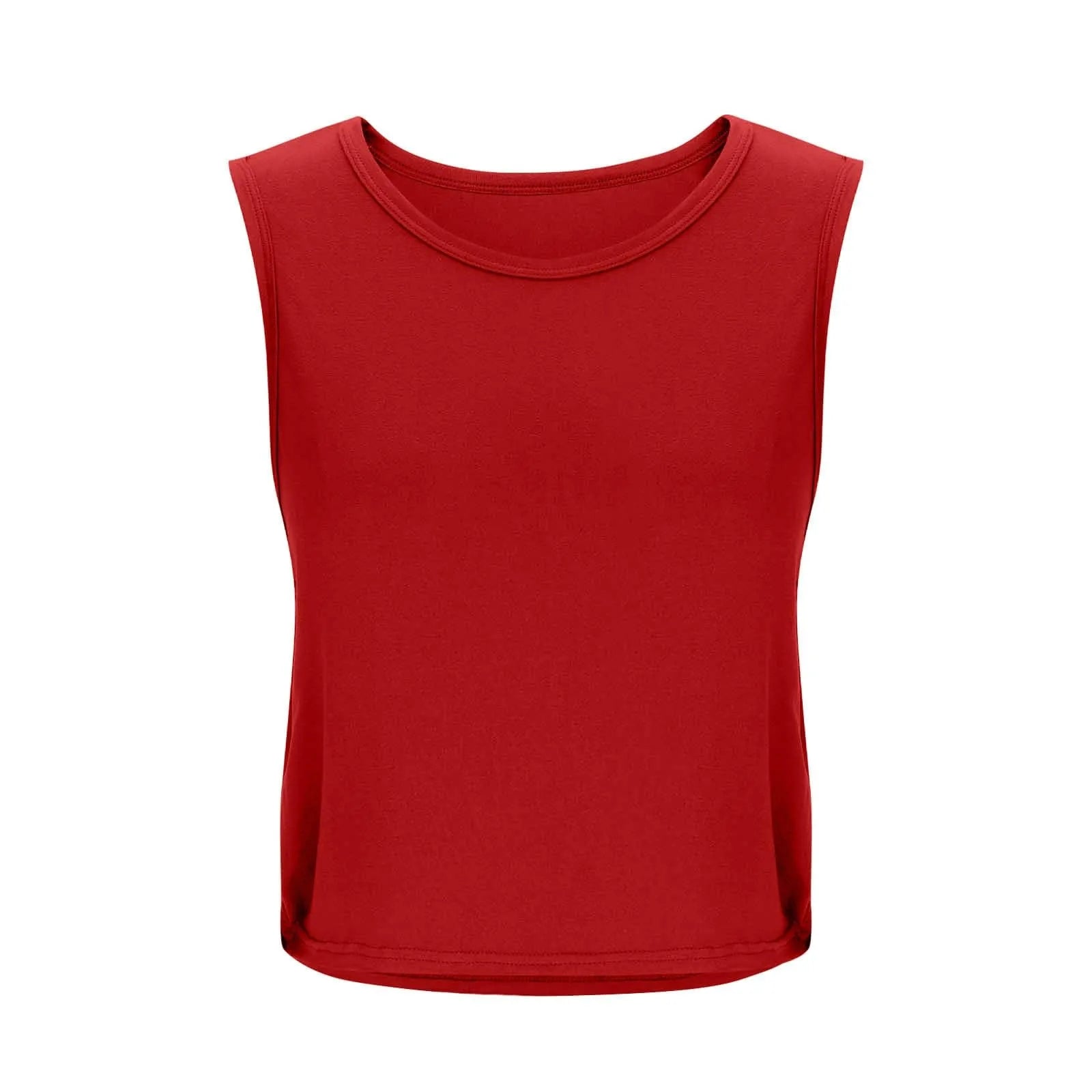 Ladies' Fashion Round Neck Yoga Wear Sleeveless Athletic Vest Casual Top Pure Color Loose Comfy Lightweight Short Top