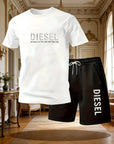 2026New Trendy Business Summer Men's Sports Set Casual Fitness Jogging Basketball Fashion Short Sleeve T-shirt + Shorts 2 Sets