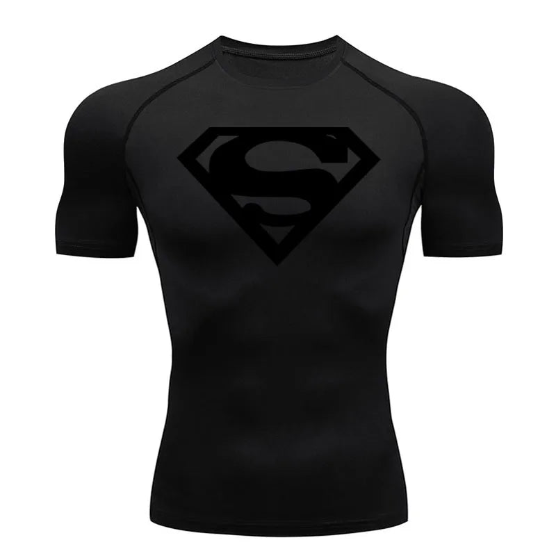 Sports Compression Shirt Men's T-Shirt Short Sleeve Quick Dry Summer Fitness Top Bodybuilder T-shirt Running Men's Gym Clothing