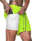 Men Sport Shorts  Sportswear Double-deck Running Shorts 2 In 1 Beach Bottoms Summer Gym Fitness Training Jogging Short Pants Men