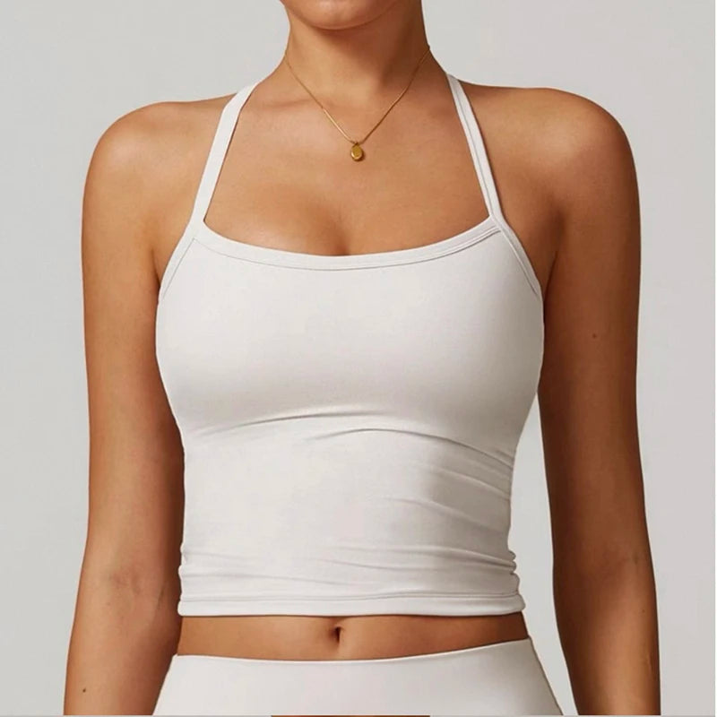 Women's Yoga Sports Fitness Vest, Pilates Running Bra, Thin Belt, Professional Training Underwear, Chest Mat, Fitness Gear