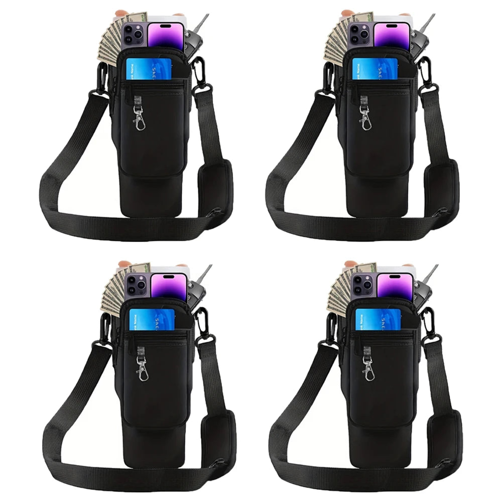 1/2/4 Piece 40oz Water Bottle Carrier Bag Pouch Cover for Thermos Water Bottle Holder Adjustable Shoulder Strap Mug Cover