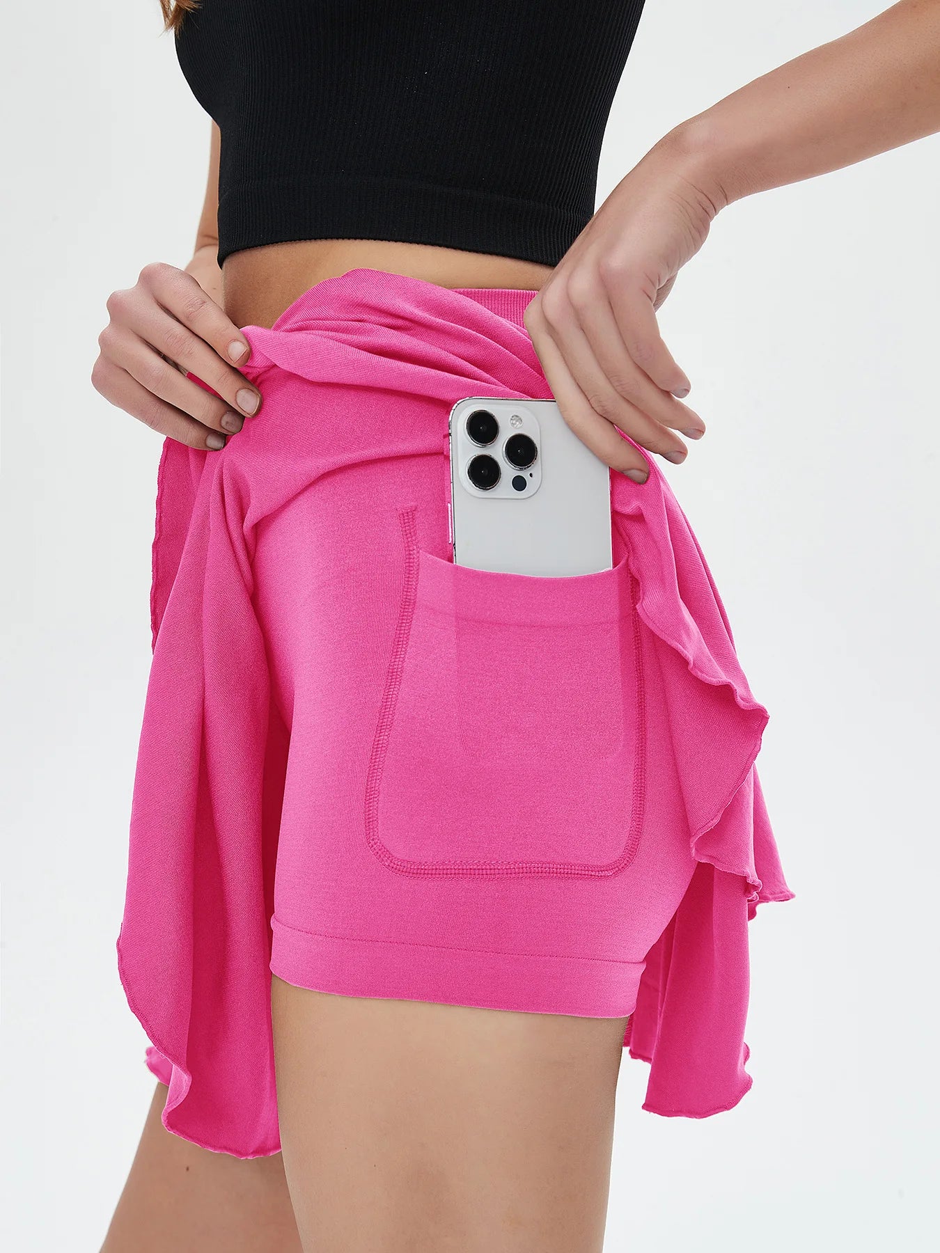 Women's High Waisted Tennis Mini Skirt Tennis Yoga Golf Sports Belt Safety Pants Pocket Comfortable and Breathable Sports Skirt
