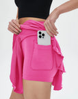 Women's High Waisted Tennis Mini Skirt Tennis Yoga Golf Sports Belt Safety Pants Pocket Comfortable and Breathable Sports Skirt