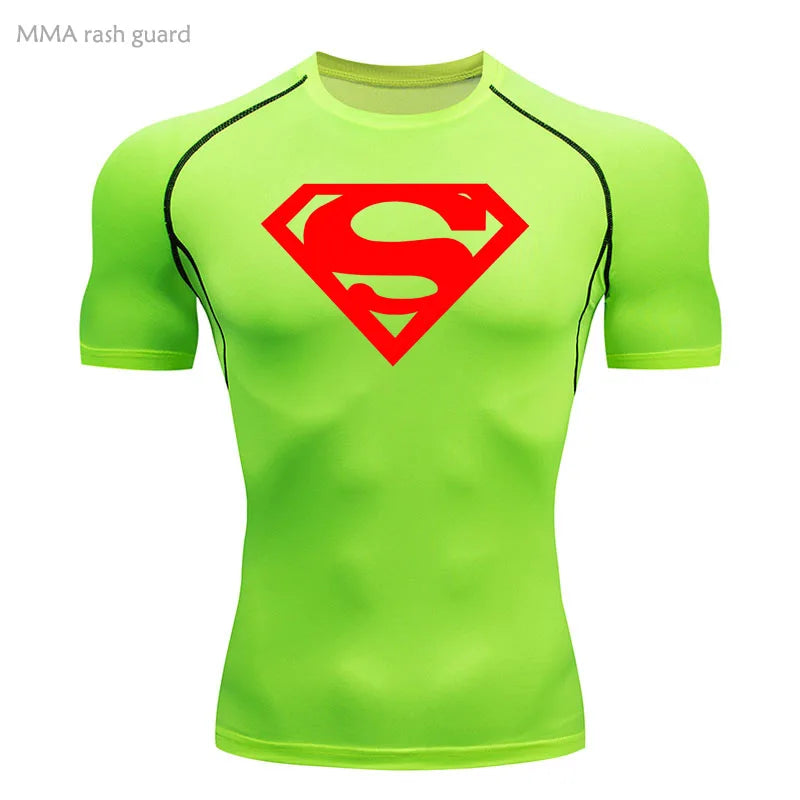 Sports Compression Shirt Men's T-Shirt Short Sleeve Quick Dry Summer Fitness Top Bodybuilder T-shirt Running Men's Gym Clothing