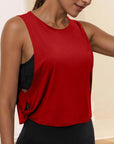 Ladies' Fashion Round Neck Yoga Wear Sleeveless Athletic Vest Casual Top Pure Color Loose Comfy Lightweight Short Top