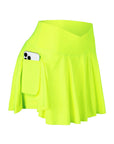 Womens Tennis Skirt with Pockets Crossover High Waisted Athletic Golf Skorts Running Workout Skirts 2 in 1 Fashion Streetwear