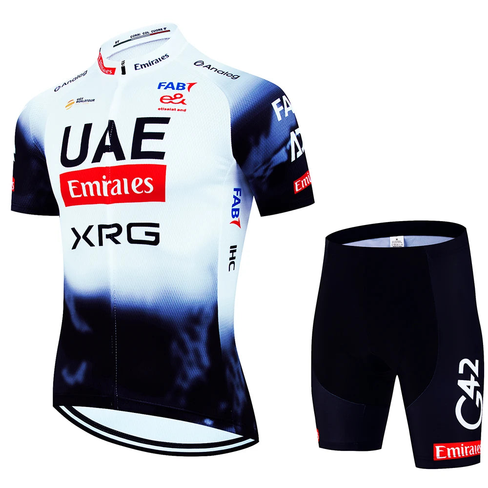 2025 UAE Cycling Jersey Set MTB Uniform Bike Clothing Summer Breathable Bicycle Shirt Ropa Ciclismo Bib Pants Maillot Ciclismo