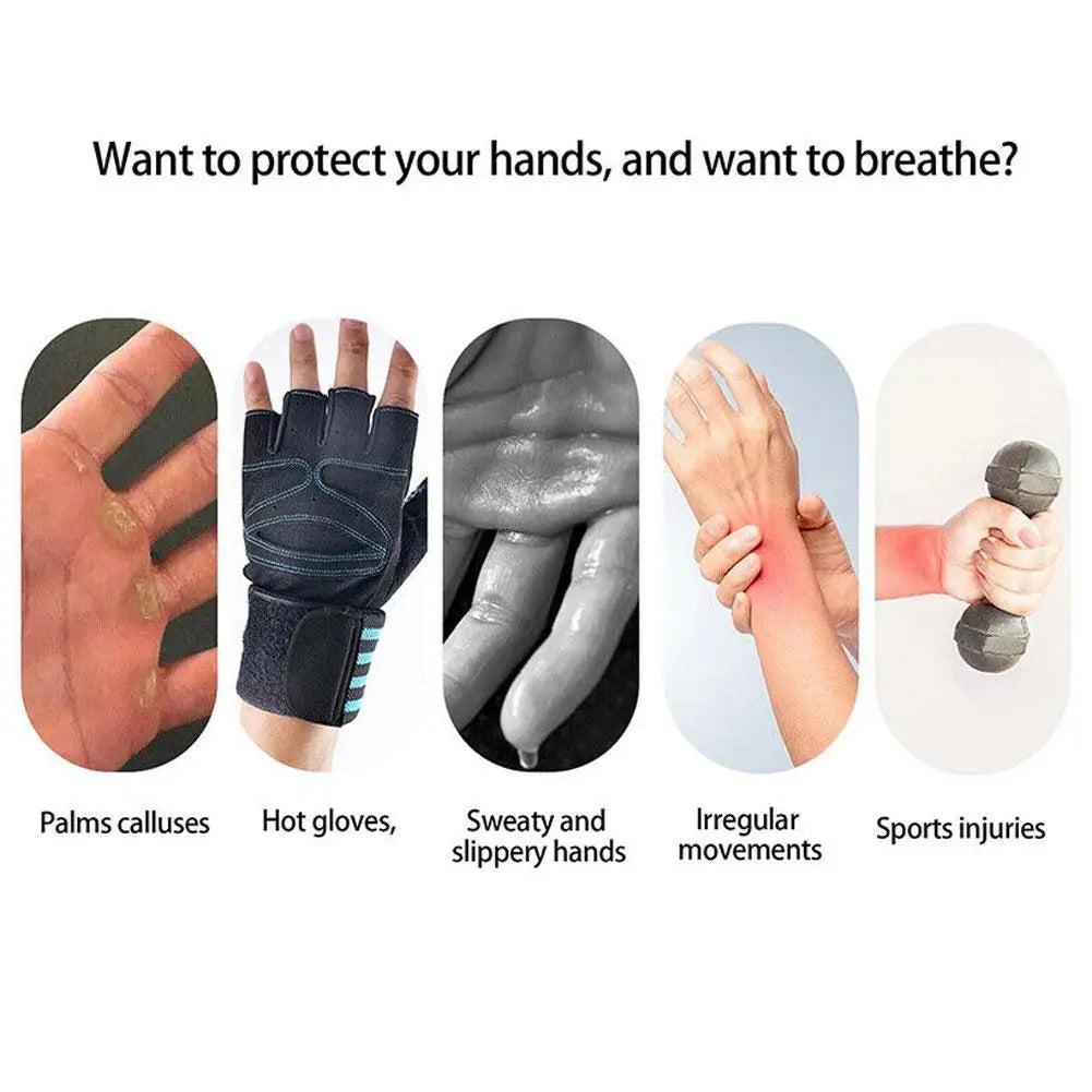 Gym Gloves Fitness Hand Palm Protection Equipment Anti Slip Wear-resistant Wrist Protection Hard Pull Grip Strength Gloves