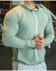 Mens Fitness Tracksuit Running Sport Hoodie Gym Joggers Hooded Outdoor Workout Shirts Tops Clothing Muscle Training Sweatshirt