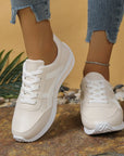 Sneakers Women New Sports Shoes Women's Small White Shoes Fashion Round Toe Lace Up Comfortable Lightweight Running Shoes