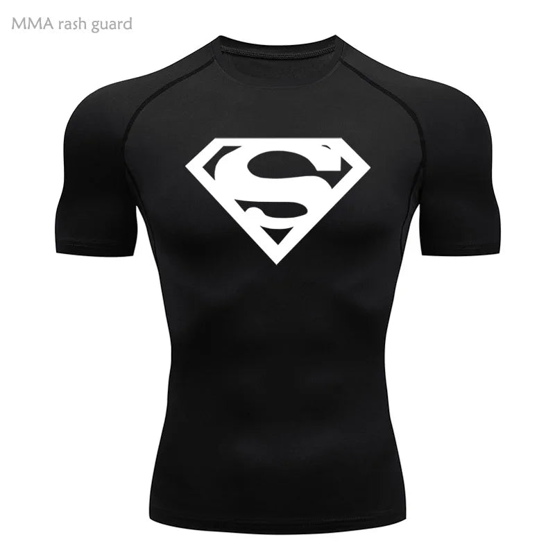 Sports Compression Shirt Men's T-Shirt Short Sleeve Quick Dry Summer Fitness Top Bodybuilder T-shirt Running Men's Gym Clothing