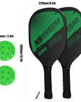 Pickleball Rackets Set Pickleball Paddle Set of 2 Rackets & 4 Pickleballs Balls Pickle-Ball Racquet with Balls Sports Accessory