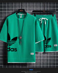 Summer 2025 New Men's pullover sportswear Set, fashionable basketball men's casual short-sleeved T-shirt + shorts two-piece set