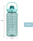 2L Sports Water Bottle with Straw Portable Large Capacity Water bottles Fitness Bike Cup Summer Cold Water Jug with Time Marker