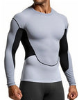 Men's Running T Shirt Quick Dry Shirt Yoga Training Compression Sports Tops Long Sleeve Solid Running Sweatshirt T-Shirts
