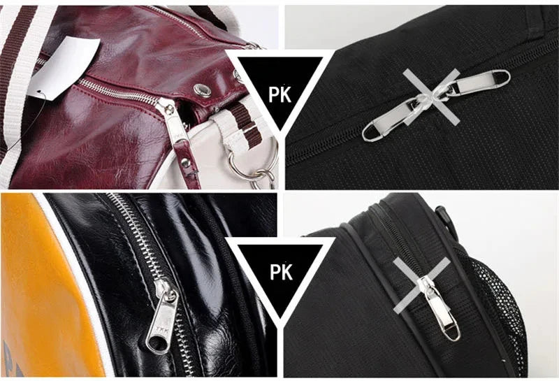 Sport Gym Bag for Women Men Shoulder Bags with Shoes Storage Pocket Fitness Training Waterproof Leather Travel Bag Handbag Daily