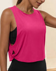 Ladies' Fashion Round Neck Yoga Wear Sleeveless Athletic Vest Casual Top Pure Color Loose Comfy Lightweight Short Top