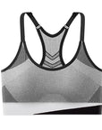 Women Breathable Sports Bra Absorb Sweat Shockproof Padded Gym Running Fitness Double Layer Seamless Yoga Sports Bra Underwear
