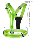LED Reflective Vest Light Up Running Vest Adjustable Straps Cycling Safety Vest USB Rechargeable 3 Light Modes for Night Running