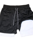 2023 Men Sport Shorts Sportswear Double-deck Running Shorts 2 In 1 Beach Bottoms Summer Gym Fitness Training Jogging Short Pants