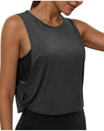 Ladies' Fashion Round Neck Yoga Wear Sleeveless Athletic Vest Casual Top Pure Color Loose Comfy Lightweight Short Top