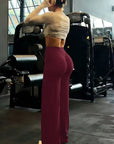 Yoga Sports Women's Leggings High Waist Hip Lifting Gym Workout Wide Leg Leggings Naked Feel Pilates Running Sports Trousers