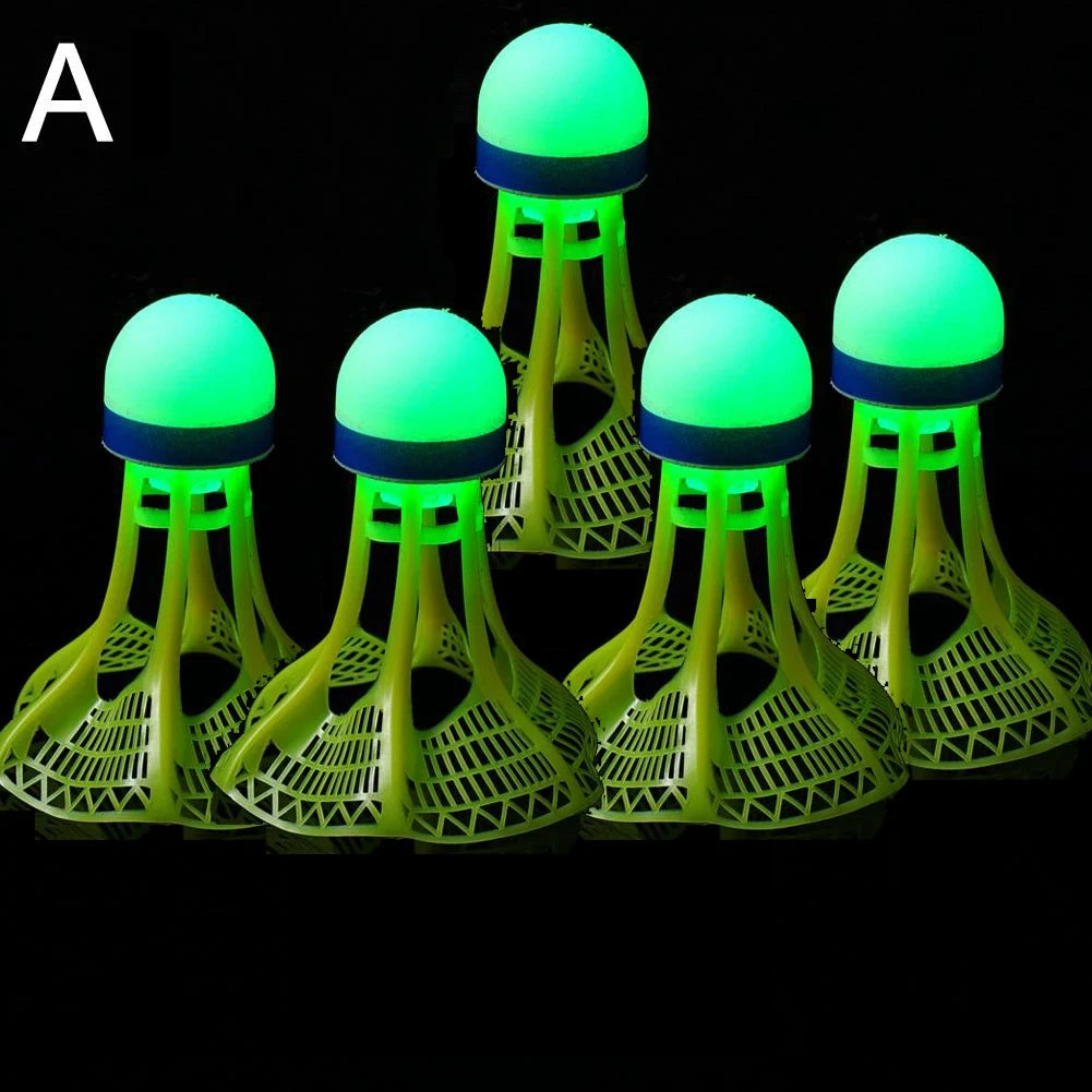 Glow-in-the-Dark LED Badminton Shuttlecocks (1/2/5 Packs): Windproof Design for Practice &amp; Nighttime Play