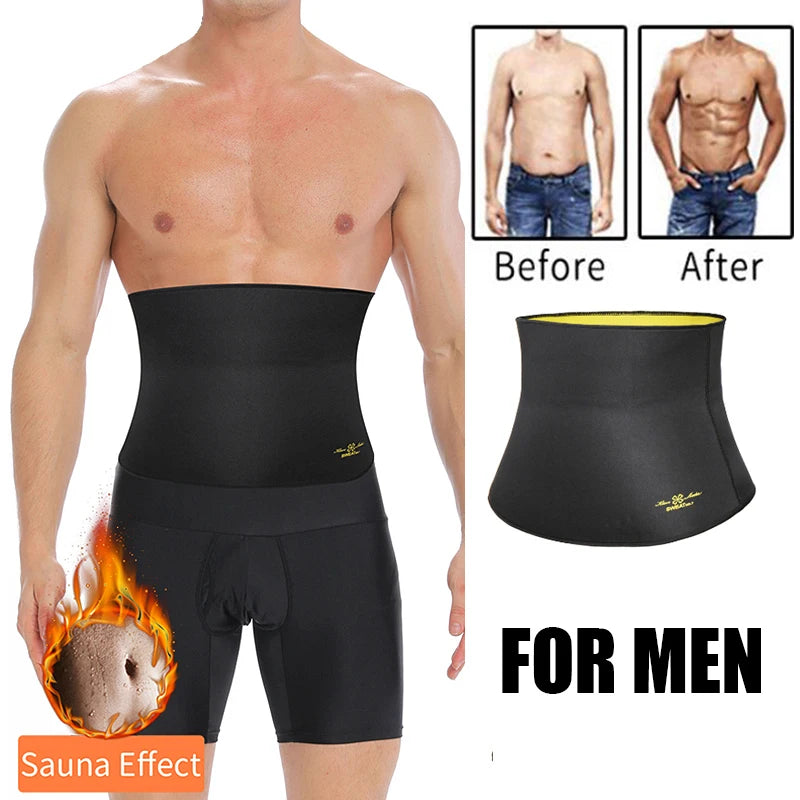 Waist Trainer Trimmer Sweat Belt Band for Men Lower Belly Fat Sauna Abs Shapers Slimming Workout Shapewear Girdle