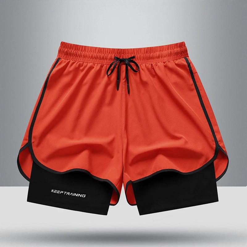 Summer New High Quality Ice Silk Shorts For Sports Quick Drying Fitness Men's Three Piece Running Basketball Shorts