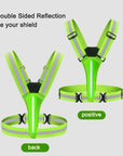 LED Running Vest USB Rechargeable Reflective Cycling Safety Vest Adjustable Strap High Visibility 3 Light Mode for Night Running