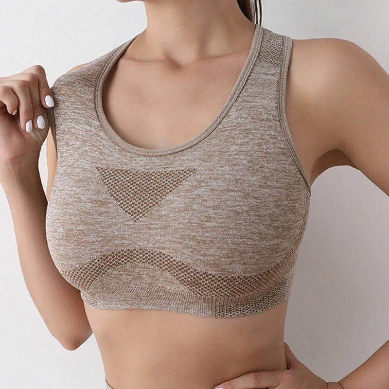 Women Sports Bras Yoga Top Vest High Shockproof Quick-drying Yoga Gym Running Fitness Underwear Ladies Seamless Sportswear