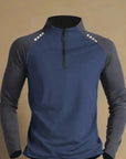 Men's Qui Dry Running Fitn Sportswear Long Sve T-irt f Zipper Athletics Jaet Outdoor Cam Travel Gear