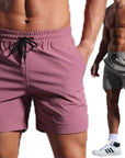 Men Sport Shorts  Sportswear Double-deck Running Shorts 2 In 1 Beach Bottoms Summer Gym Fitness Training Jogging Short Pants Men