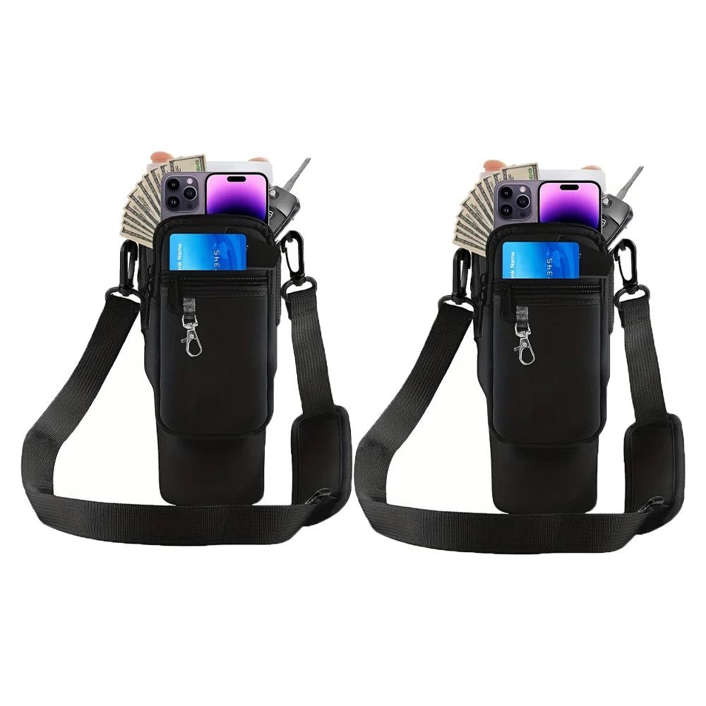 1/2/4 Piece 40oz Water Bottle Carrier Bag Pouch Cover for Thermos Water Bottle Holder Adjustable Shoulder Strap Mug Cover