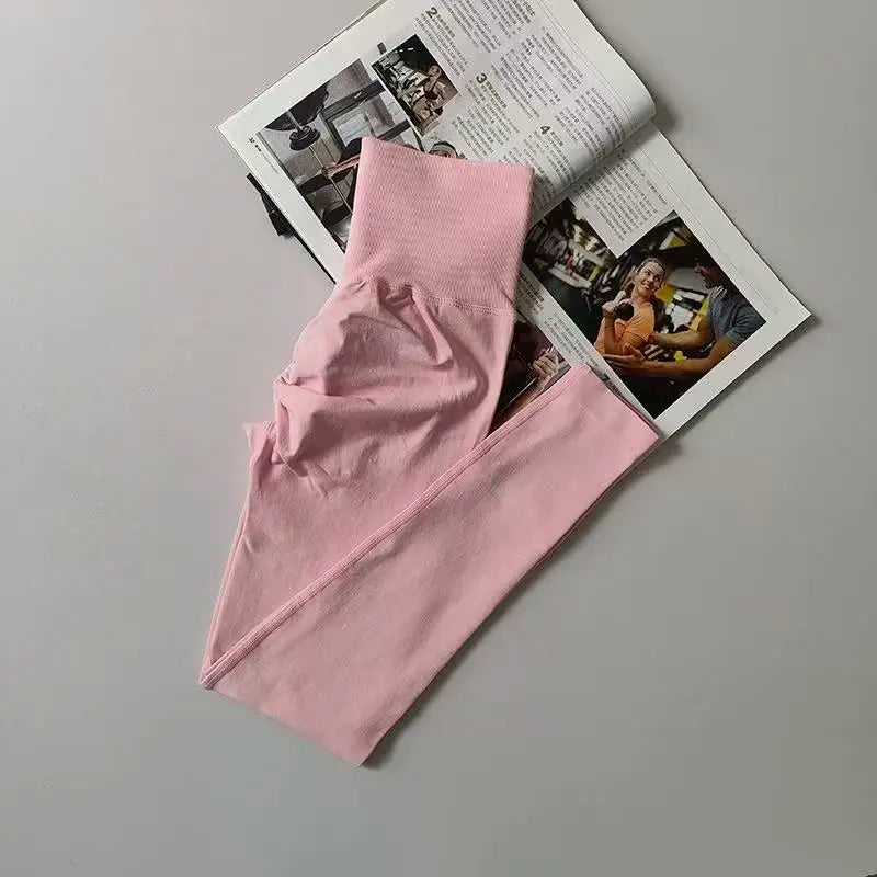 Seamless Sport Yoga High Waist Pants Leggings Sport See Through Yoga Gym Running Quick Dry Pants Scrunch Butt Pants