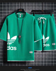 Summer 2025 New Men's pullover sportswear Set, fashionable basketball men's casual short-sleeved T-shirt + shorts two-piece set