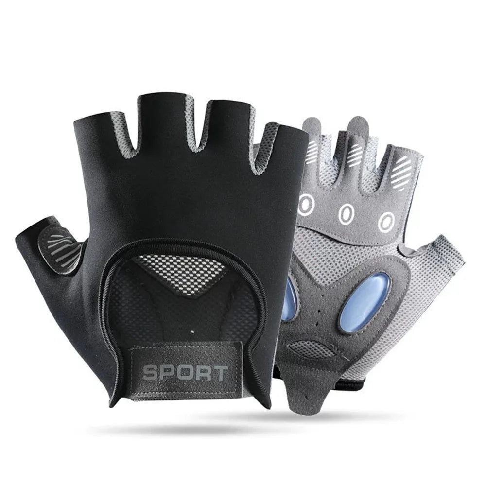 Bike Gloves for Fitness Cycling Half Finger Gloves Men Women Anti Slip Shock-Absorbing Ice Silk Yoga Sports Gym Gloves