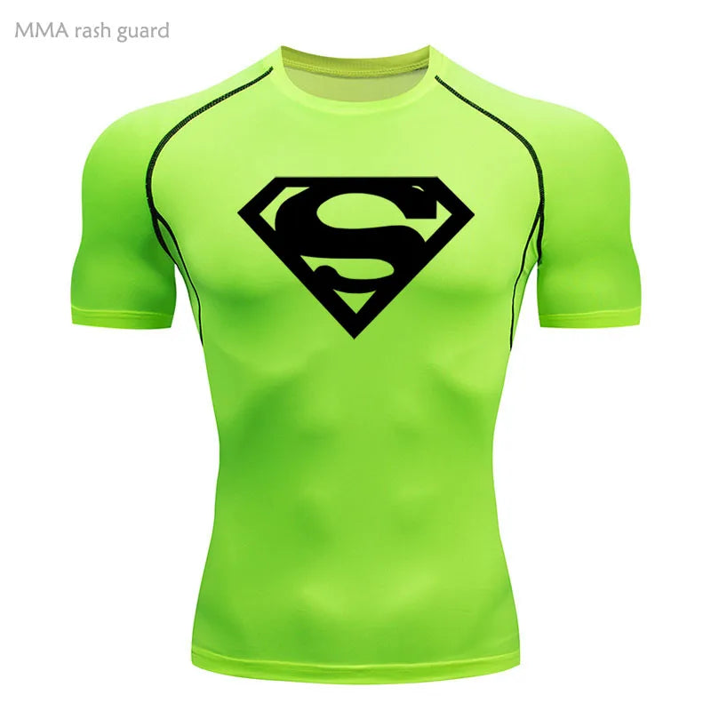 Sports Compression Shirt Men's T-Shirt Short Sleeve Quick Dry Summer Fitness Top Bodybuilder T-shirt Running Men's Gym Clothing