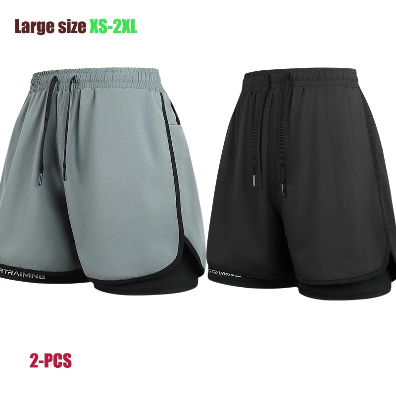 Summer New High Quality Ice Silk Shorts For Sports Quick Drying Fitness Men's Three Piece Running Basketball Shorts