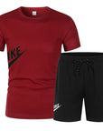 2025 Men's summer T-shirt and shorts set men's breathable sportswear set casual and fashionable short-sleeved T-shirt set