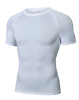 Sports T-shirt men's quick drying short sleeved sports T-shirt top gym fitness tight fitting shirt training running T-shirt men'