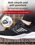 Safety Shoes Work Sneakers Steel Toe Men Women Anti Smash  Shoes Light BreathablePuncture Proof Work Boots Indestructible Safety