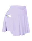 Womens Tennis Skirt with Pockets Crossover High Waisted Athletic Golf Skorts Running Workout Skirts 2 in 1 Fashion Streetwear