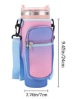 Shoulder Strap Water Bottle Holder Pouch Adjustable Multi Pockets Water Cup Bags with Phone Pocket Non-slip for 40oz Cup