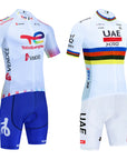 New 2025 TOTAL Cycling Jersey White Bike Maillot Pants Set UAE Team Quick dry Ropa Ciclismo  Summer Pro Bicycle T-Shirt Clothing